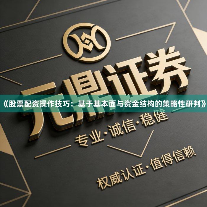《股票配资操作技巧：基于基本面与资金结构的策略性研判》