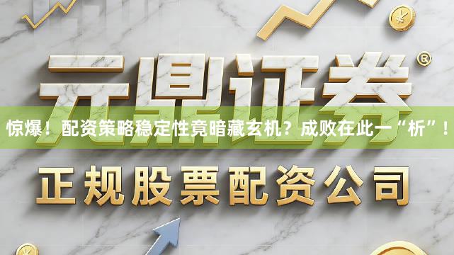 惊爆！配资策略稳定性竟暗藏玄机？成败在此一“析”！