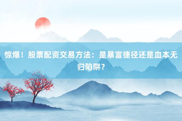 惊爆！股票配资交易方法：是暴富捷径还是血本无归陷阱？