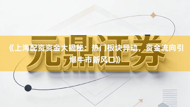 《上海配资资金大揭秘：热门板块异动，资金流向引爆牛市新风口》