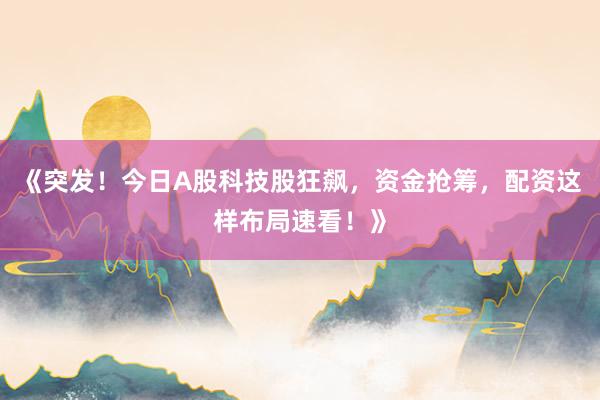 《突发！今日A股科技股狂飙，资金抢筹，配资这样布局速看！》