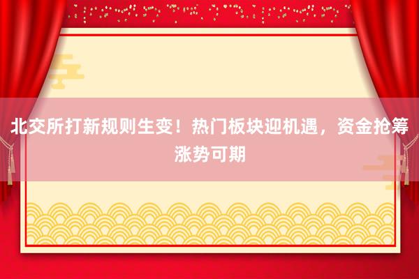 北交所打新规则生变！热门板块迎机遇，资金抢筹涨势可期