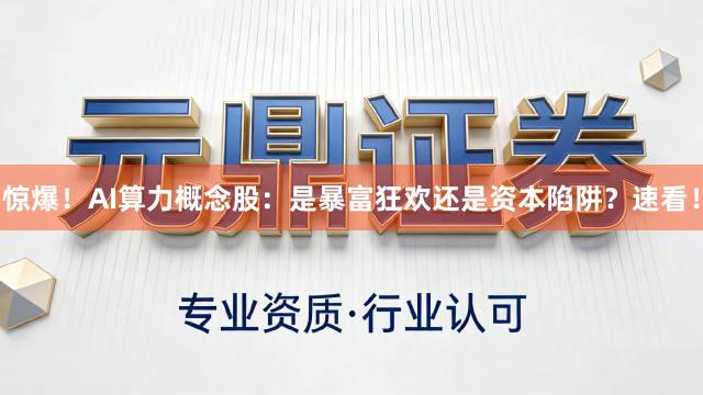 惊爆！AI算力概念股：是暴富狂欢还是资本陷阱？速看！