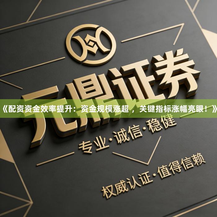 《配资资金效率提升：资金规模涨超 ，关键指标涨幅亮眼！》