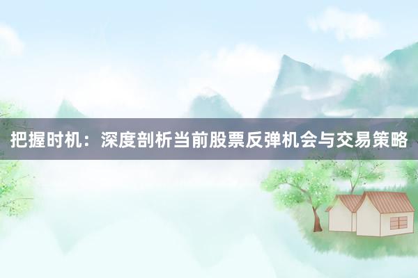 把握时机：深度剖析当前股票反弹机会与交易策略