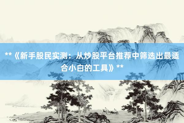 **《新手股民实测：从炒股平台推荐中筛选出最适合小白的工具》**