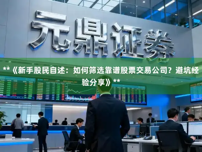 **《新手股民自述：如何筛选靠谱股票交易公司？避坑经验分享》**